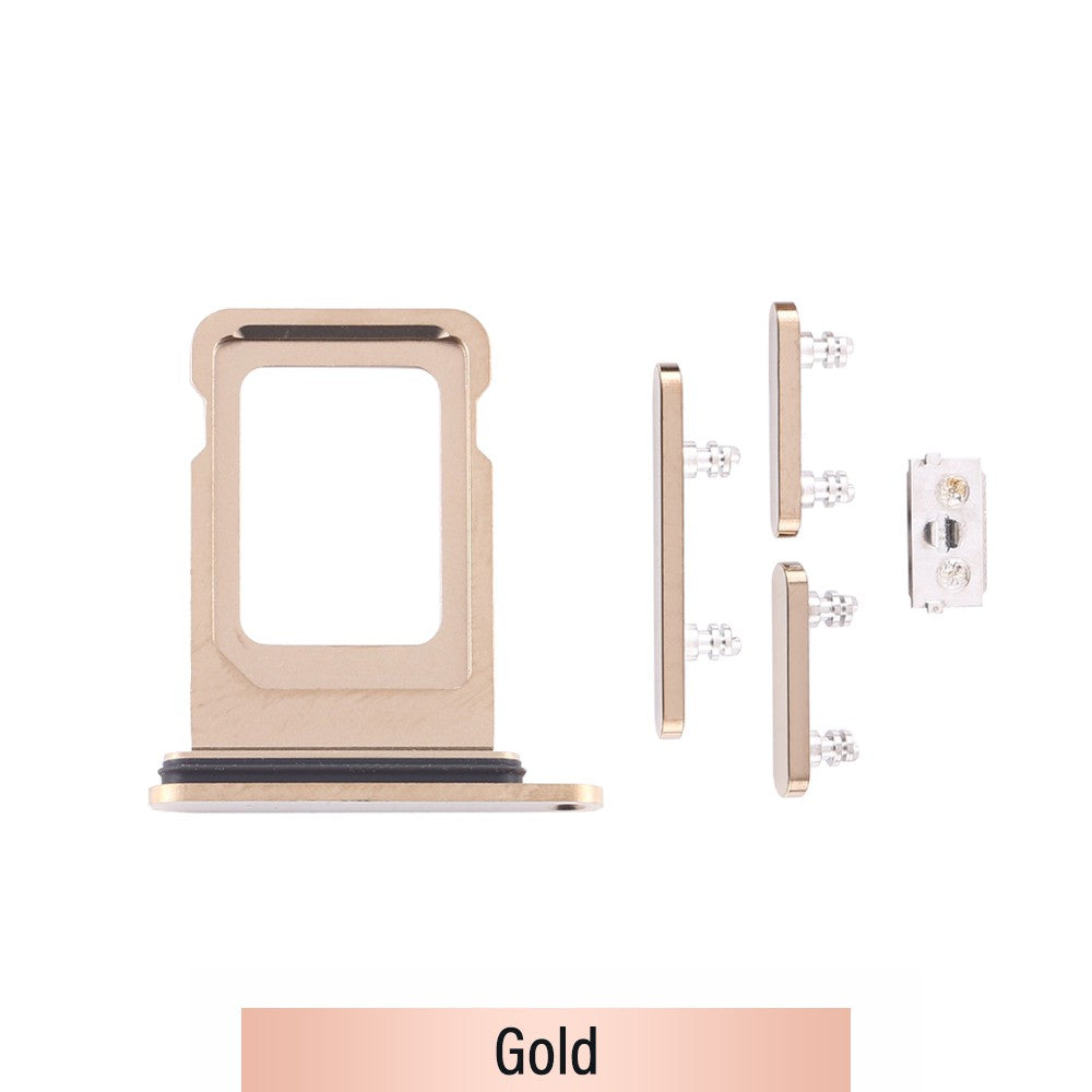 Single SIM Card Tray and Side Button for iPhone 12 Pro / 12 Pro Max-Gold Single SIM Card Tray and Side Button for iPhone 12 Pro / 12 Pro Max-Gold